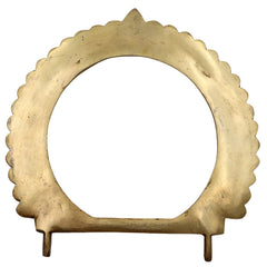 Bhunes Brass Prabhavali Frame Arch Round – Traditional Prabhawali Wall Hanging For Temple & Home Decor | Prabhaval Backdrop For Deity Idol With Kirtimukha Design, Gold, 10 Inch, 1 Piece