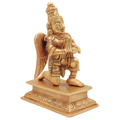 Brass Garuda Idol, Vishnu Vahana | Garuthman | Pakshiraj | Suparna | Garuda Swamy Murti for Pooja, Home Temple & Vastu Decor, Gold, 6 Inch, 1 Piece