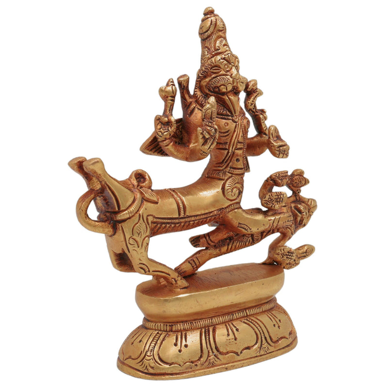 Brass Brass Shiva Sharabha Avatar Idol – Sharabhesvara Murti | Sharabheshwara Swamy Sarabha Statue for Temple, Home & Pooja Decor,Gold, 5.5 Inch, 1 Piece