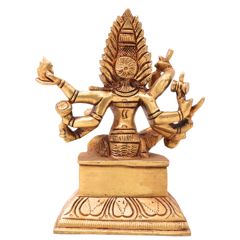 Premium Brass Mariamman Idol, Mariyamma Shakti Amma Muthu Mariamman Vigraham, Renuka Yellamma Kariamman Pital Moorthi, South Indian Hindu Goddess Statue for Pooja Home Decor Gift,Gold, 5 Inch, 1 Piece