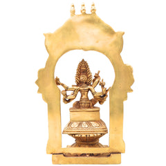 Brass Mariamman Idol, Handcrafted Mariamma Murti, Samayapuram Amman Statue for Pooja, Home Decor, Religious Gift, Gold, 12 Inch, 1 Piece