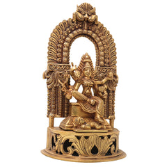 Brass Mariamman Idol, Mariamma Shakti Amman Statue, Samayapuram Angala Parameshwari Murti | Handmade Peetal Pooja Decor Gift,Gold, 11 Inch, 1 Piece