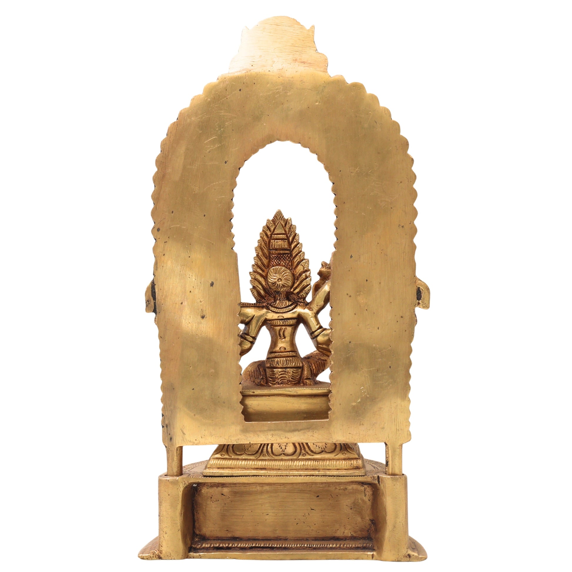 Brass Mariamman Idol, Mariamma Shakti Amman Statue, Samayapuram Angala Parameshwari Murti | Handmade Peetal Pooja Decor Gift,Gold, 11 Inch, 1 Piece