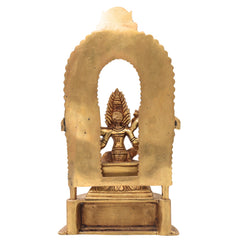Brass Mariamman Idol, Mariamma Shakti Amman Statue, Samayapuram Angala Parameshwari Murti | Handmade Peetal Pooja Decor Gift,Gold, 11 Inch, 1 Piece