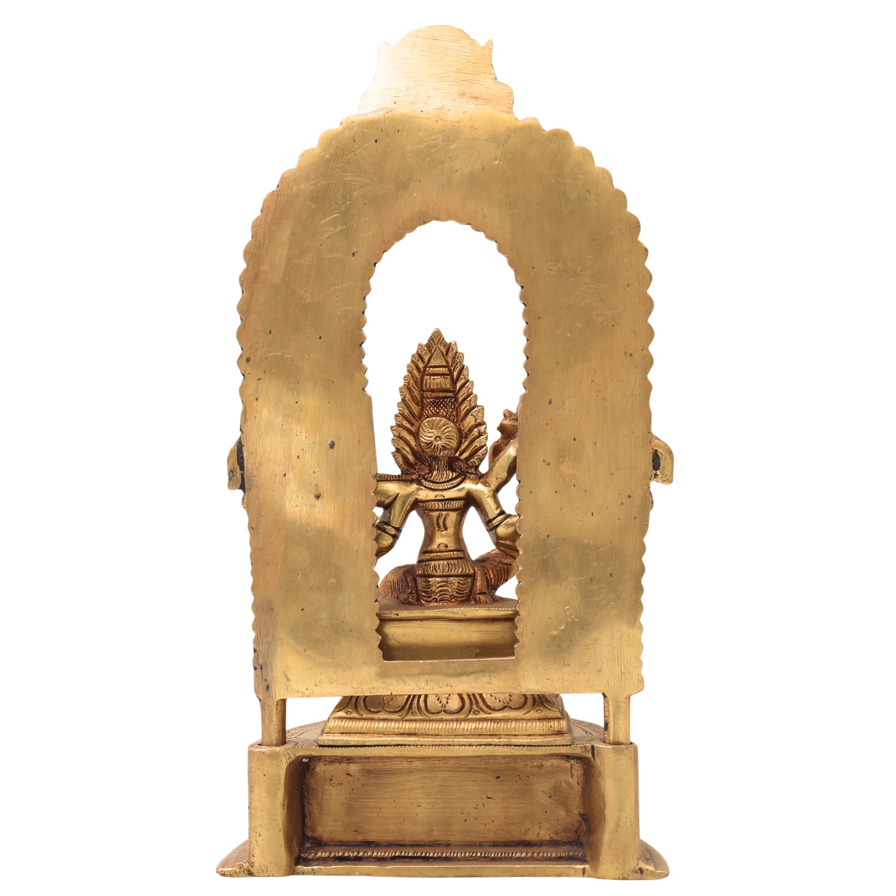 Brass Mariamman Idol, Mariamma Shakti Amman Statue, Samayapuram Angala Parameshwari Murti | Handmade Peetal Pooja Decor Gift,Gold, 11 Inch, 1 Piece