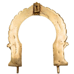 Handcrafted Brass Prabhavali Arch Frame for God Idols, Traditional Temple Backdrop, Deity Halo, Pooja Decor, Wall Hanging, Gold, 9 Inch, 1 Piece