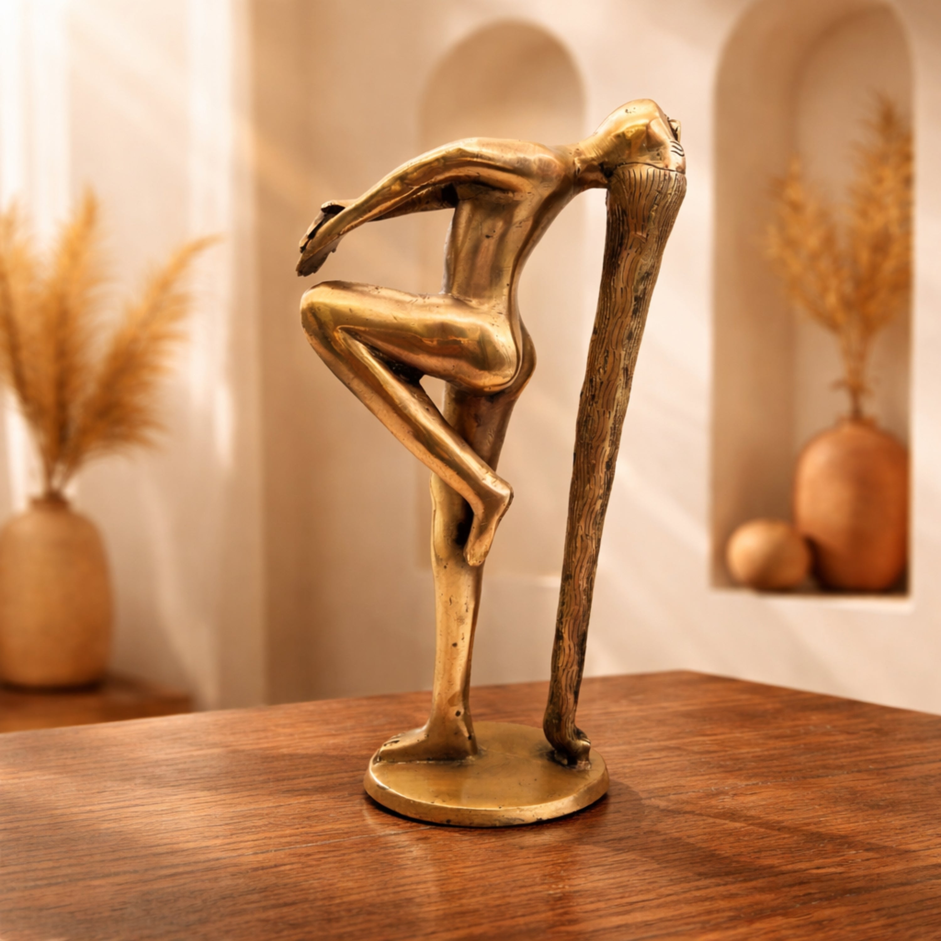 Bhunes Brass Modern Art | Arts | Brass Awards | Brass Trophy | Brass Lady | Home Decor| Decoratives,Gold, 14.5 Inch, 1 Piece
