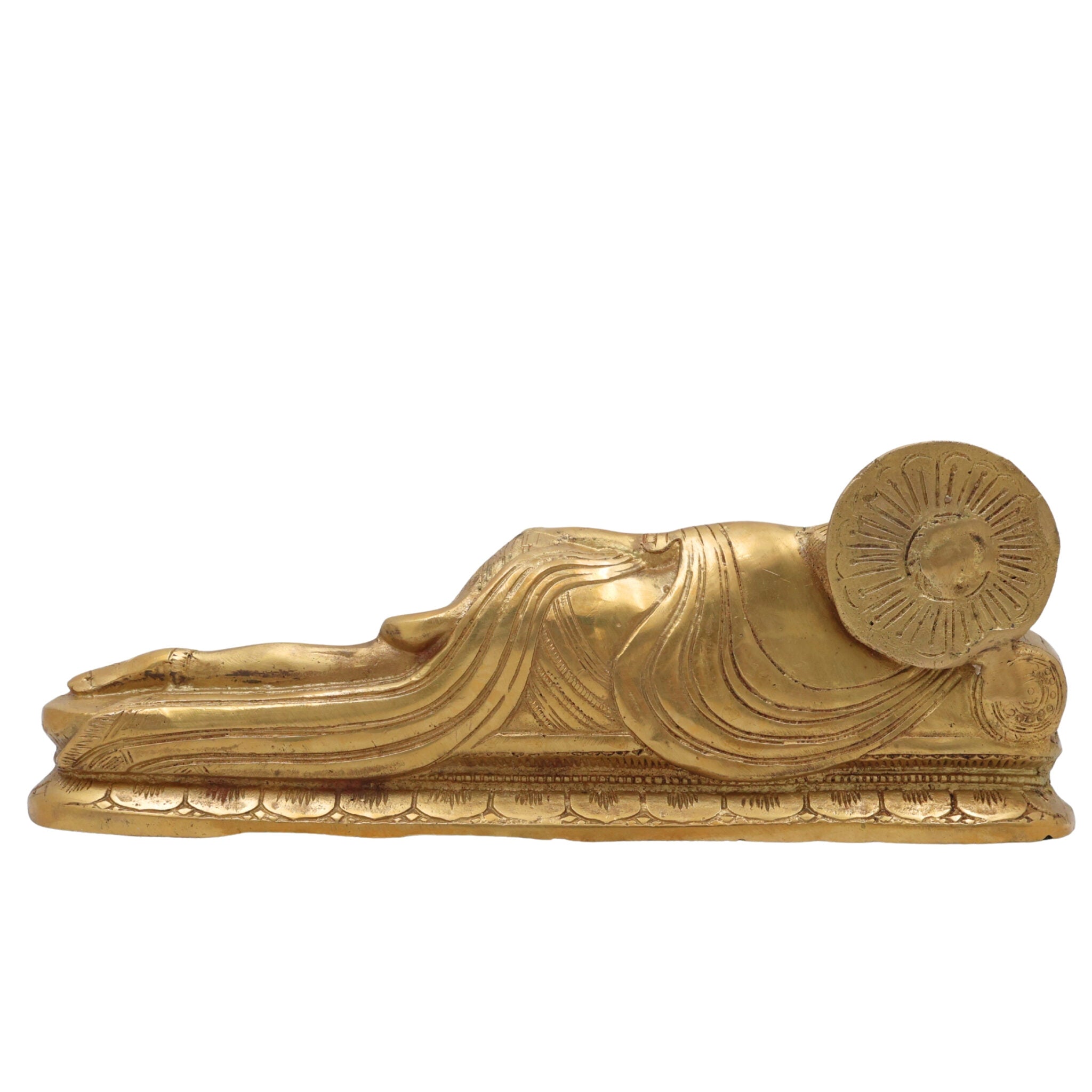 Brass Sleeping Hanuman Idol – Pavanputra Maruti Anjaneya Murti for Home Temple Decor & Puja,Gold, 5 Inch, 1 Piece