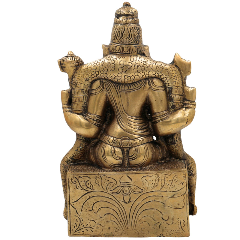 Brass Dhanvantari Idol, Lord Dhanvantari Murti, Ayurveda God Statue, Vaidya Narayana Brass Vigraha for Puja, Home Decor & Healing,Gold, 9 Inch, 1 Piece