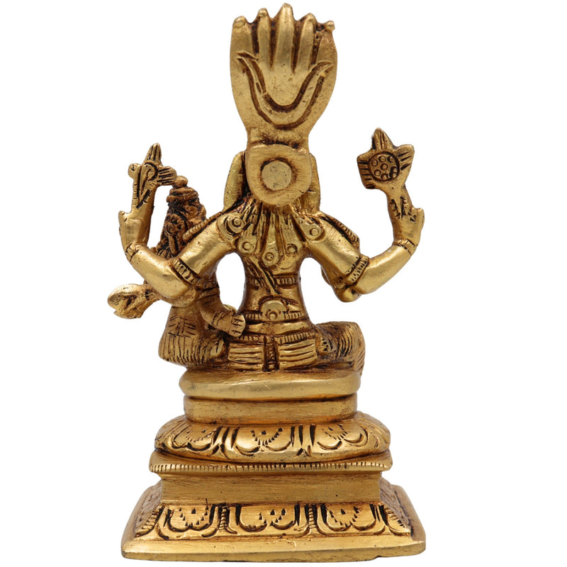 Brass Varaha Bhudevi Idol Vishnu Varaha Swamy Murti Bhu Varaha Perumal Statue Lakshmi Varaha Vigraha Pooja Moorti Home Decor Gift Gold, 4 Inch, 1 Piece