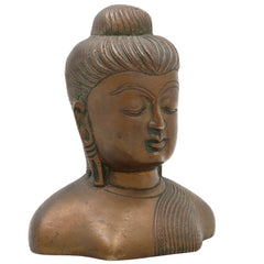 Handcrafted Brass Buddha Head Idol | Gautama Buddha Shakyamuni Murti | Meditating Buddha Sculpture for Home Decor, Puja & Spiritual Gifts,Gold, 4 Inch, 1 Piece