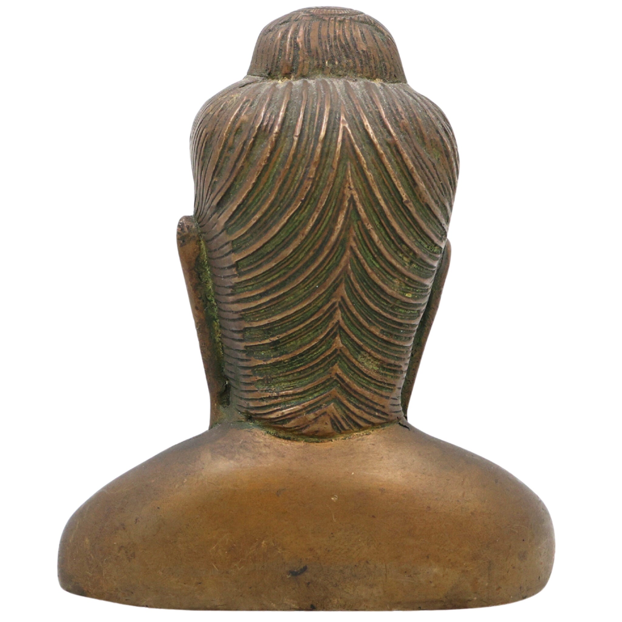 Handcrafted Brass Buddha Head Idol | Gautama Buddha Shakyamuni Murti | Meditating Buddha Sculpture for Home Decor, Puja & Spiritual Gifts,Gold, 4 Inch, 1 Piece