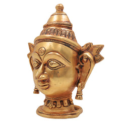 Handcrafted Brass Gowri Head Idol, Parvati | Gauri | Mahagauri | Uma | Shakti Vigraham for Pooja, Home Temple & Decor,Gold, 7 Inch, 1 Piece
