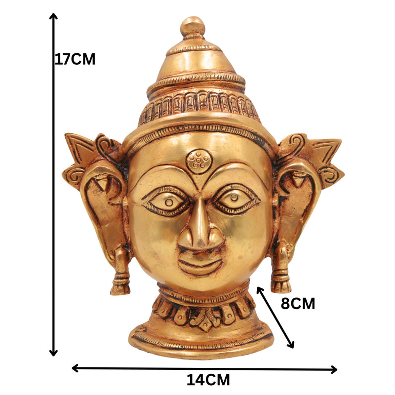 Handcrafted Brass Gowri Head Idol, Parvati | Gauri | Mahagauri | Uma | Shakti Vigraham for Pooja, Home Temple & Decor,Gold, 7 Inch, 1 Piece