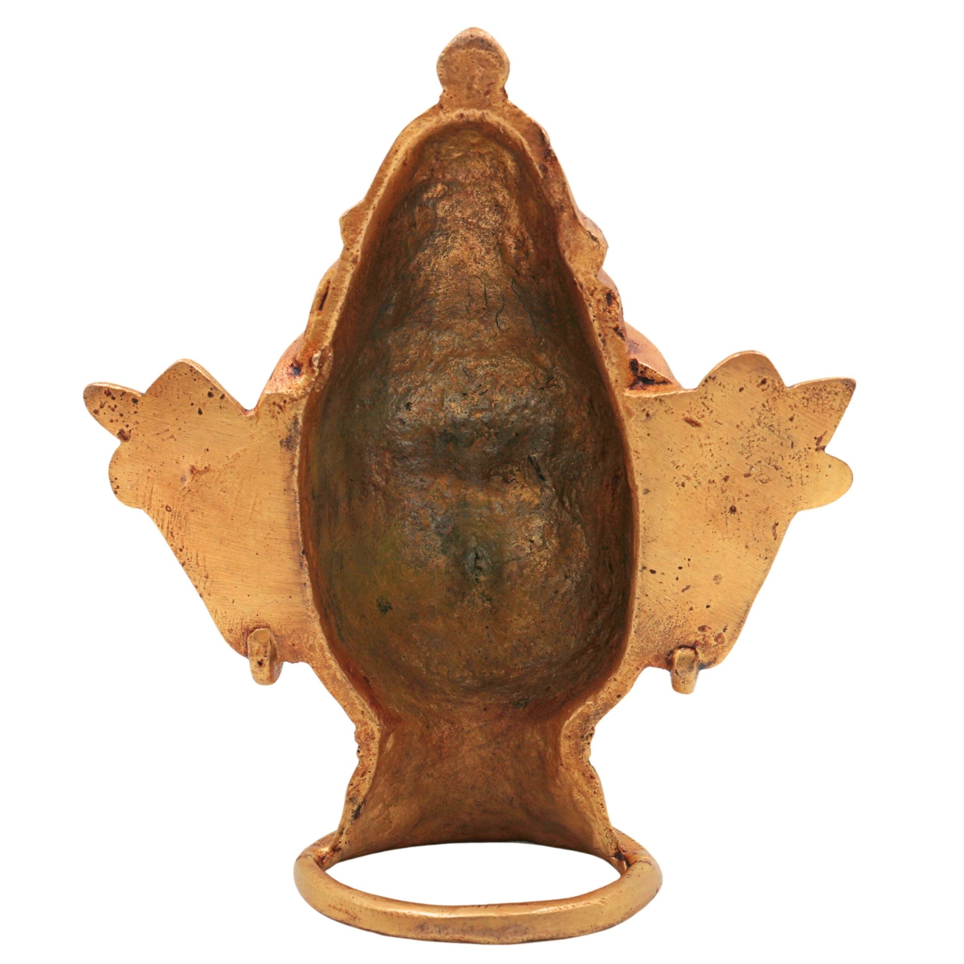 Handmade Brass Shiva Head Idol | Mahadev Murti | Shankara, Bholenath, Neelkanth Sculpture | Home Decor, Puja, Temple Display, Spiritual Gift,Gold, 7 Inch, 1 Piece
