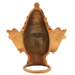 Handmade Brass Shiva Head Idol | Mahadev Murti | Shankara, Bholenath, Neelkanth Sculpture | Home Decor, Puja, Temple Display, Spiritual Gift,Gold, 7 Inch, 1 Piece