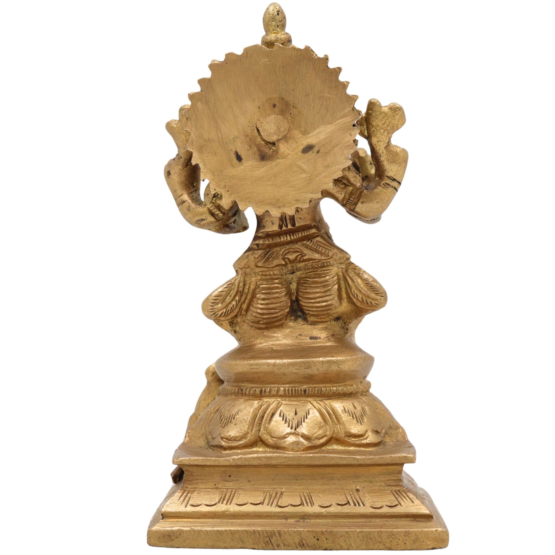 Handcrafted Brass Ganesha Idol | Vinayaka Ganpati Murti | Ekadanta Vighnaharta Statue for Pooja, Home Decor & Gift,Gold, 5 Inch, 1 Piece