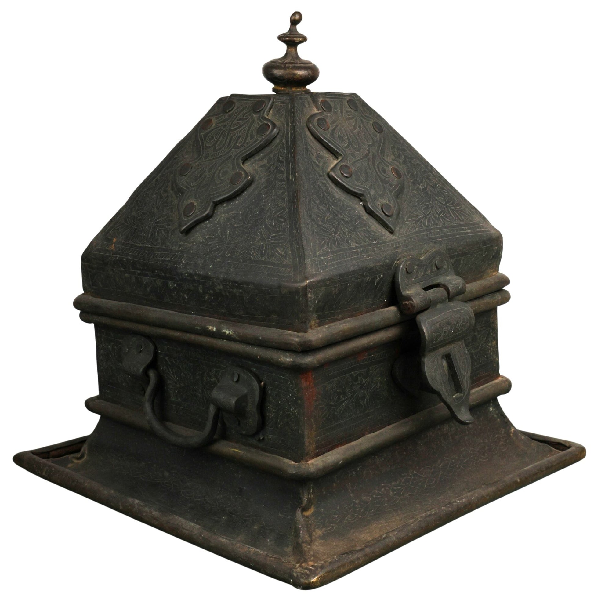 Bhunes Brass Decorative Antique Boxes | Box | Multipurpose Boxes | Jewellery Boxes |Jewel Box | Antique | Jewelry Box,Black, 4 Inch, 1 Piece