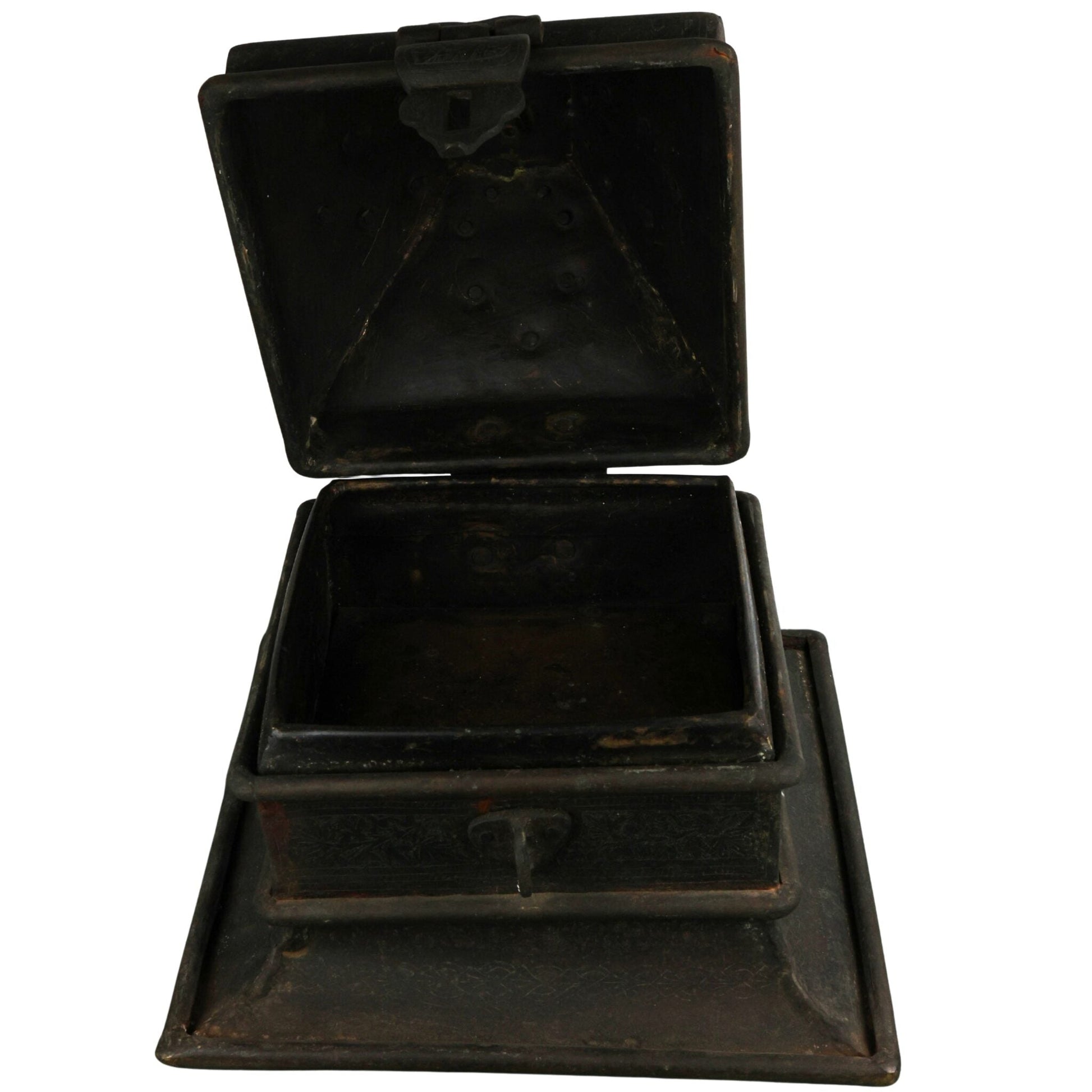 Bhunes Brass Decorative Antique Boxes | Box | Multipurpose Boxes | Jewellery Boxes |Jewel Box | Antique | Jewelry Box,Black, 4 Inch, 1 Piece