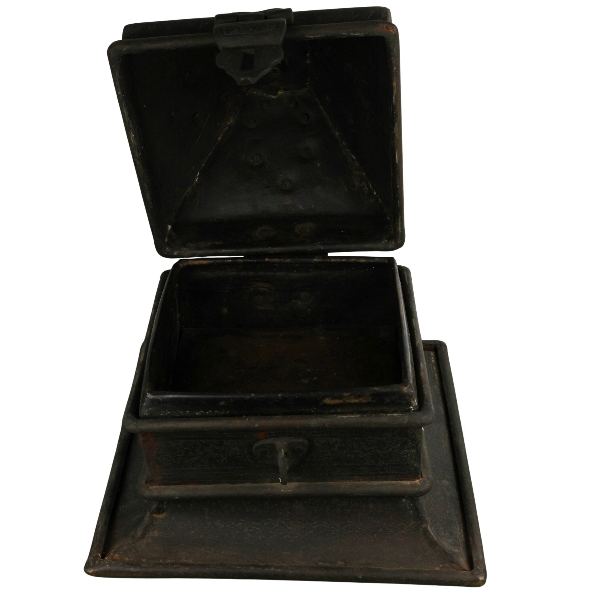 Bhunes Brass Decorative Antique Boxes | Box | Multipurpose Boxes | Jewellery Boxes |Jewel Box | Antique | Jewelry Box,Black, 4 Inch, 1 Piece