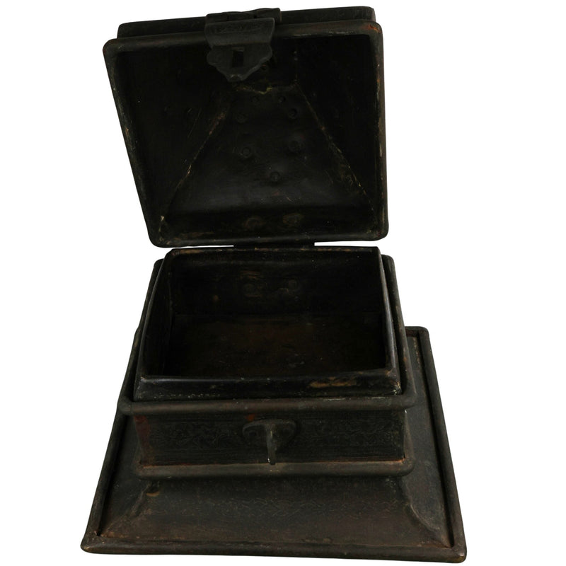 Bhunes Brass Decorative Antique Boxes | Box | Multipurpose Boxes | Jewellery Boxes |Jewel Box | Antique | Jewelry Box,Black, 4 Inch, 1 Piece