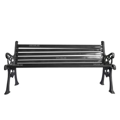 Lisa Cast Iron 3 Seater Garden Bench for Outdoor Park - (Black)