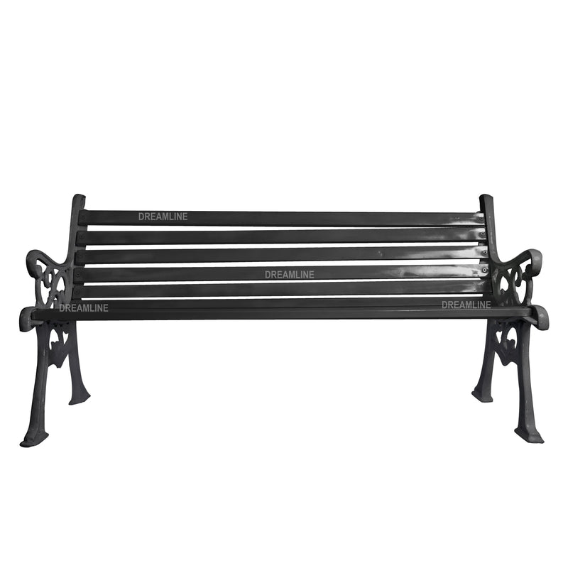 Lisa Cast Iron 3 Seater Garden Bench for Outdoor Park - (Black)