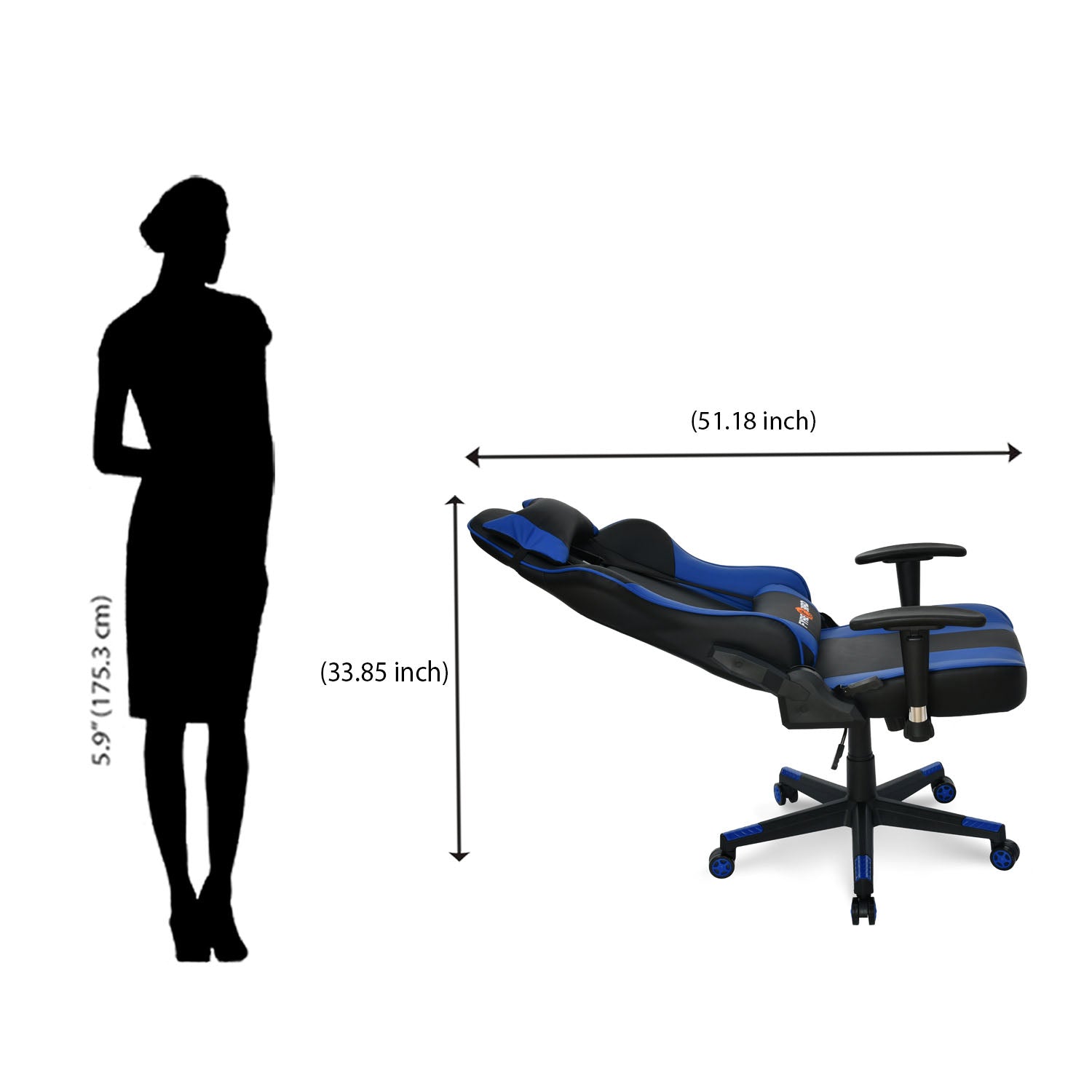 Nilkamal Fyrebird Bosco Gaming Chair (Black / Blue)