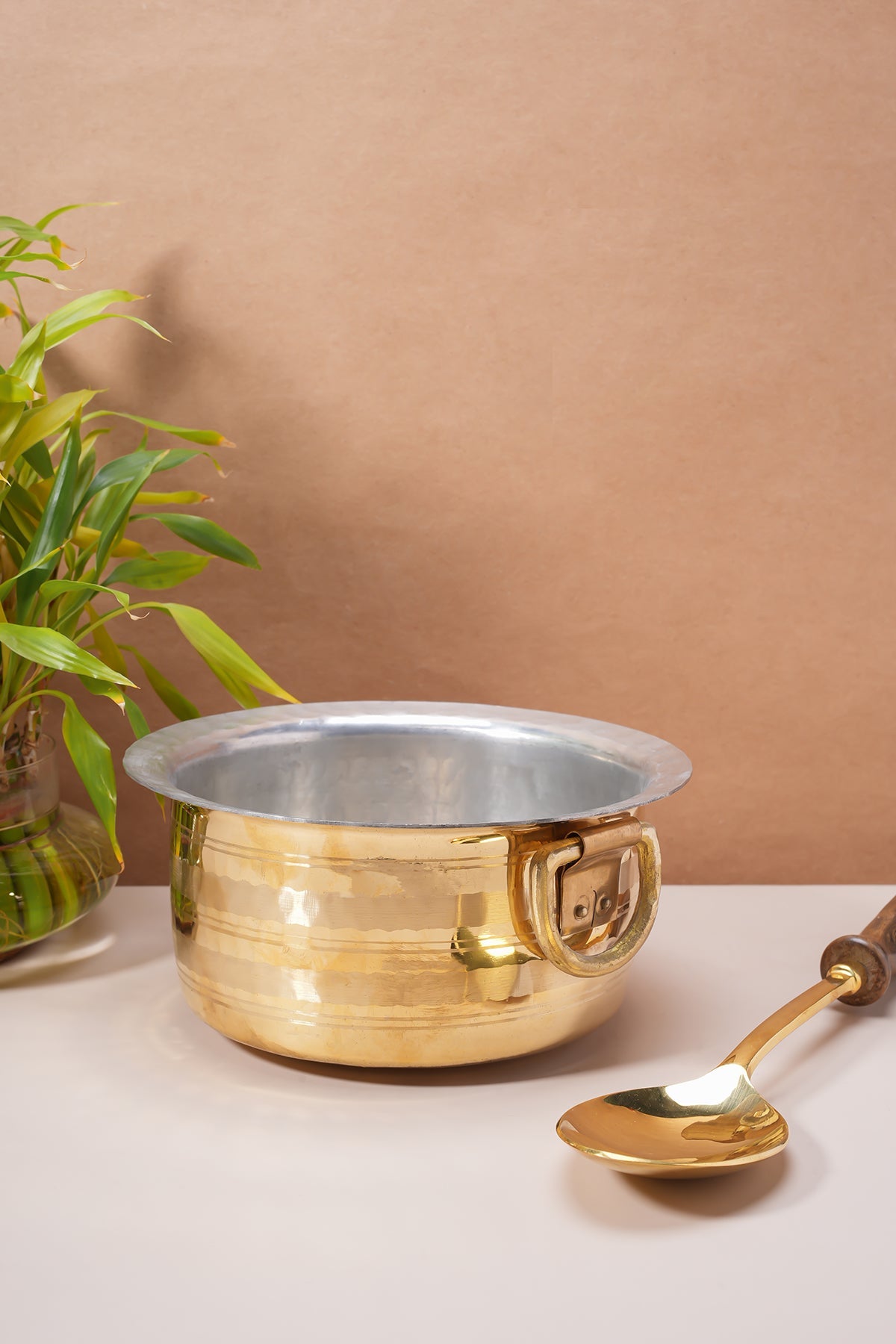 Set of 3 Brass Patilas / Milk Topias – ( 1L, 3L, 5L )