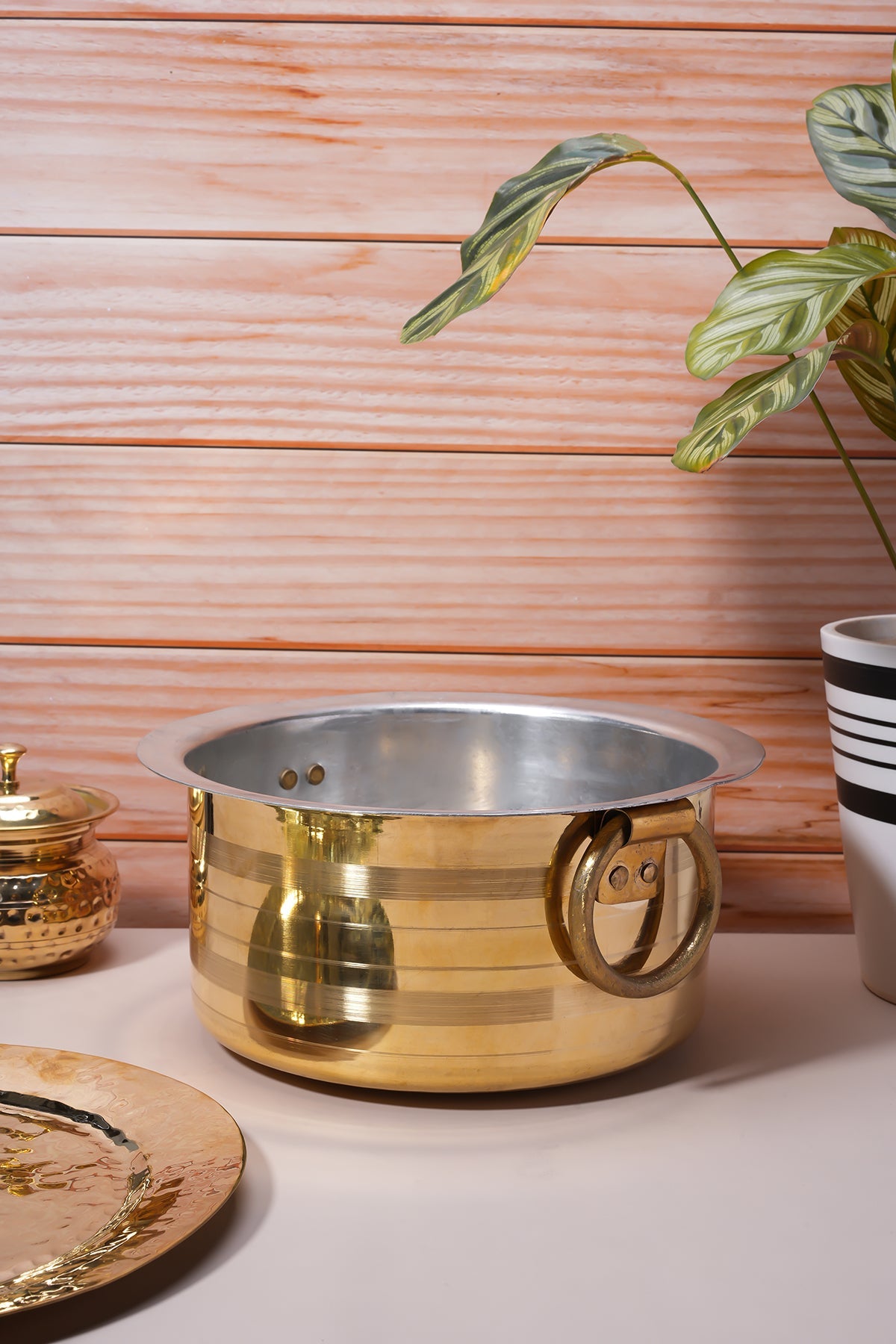 Set of 3 Brass Patilas / Milk Topias – ( 1L, 3L, 5L )