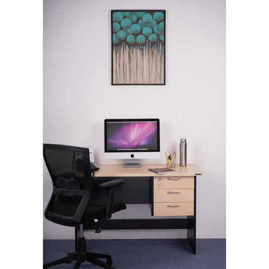 Nilkamal Brilliant Linear Work Station (Maple / Black)