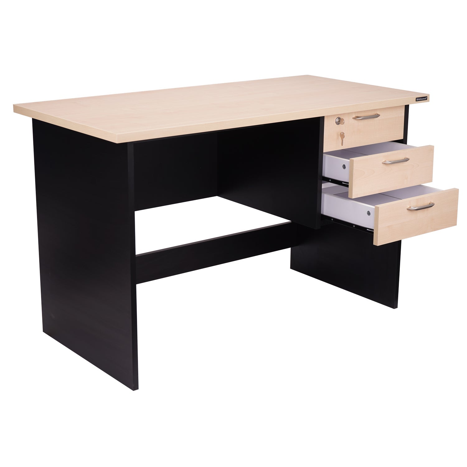 Nilkamal Brilliant Linear Work Station (Maple / Black)