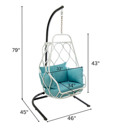 Drago Single Seater Hanging Swing With Stand For Balcony , Garden Swing