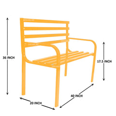 Spic Metal 2 Seater Garden Bench for Outdoor Park - (Yellow)