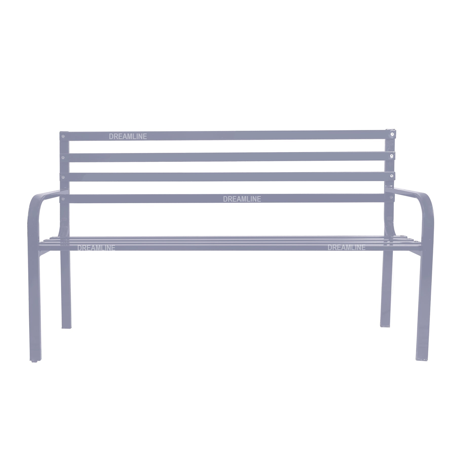 Faith Metal 3 Seater Garden Bench for Outdoor Park - (Grey)