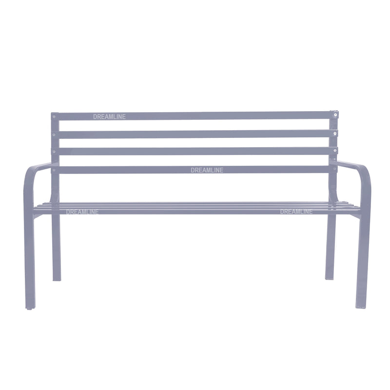 Faith Metal 3 Seater Garden Bench for Outdoor Park - (Grey)