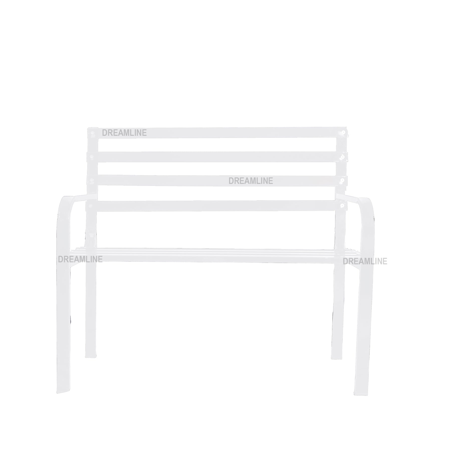 Boho Metal 2 Seater Garden Bench for Outdoor Park - (White)
