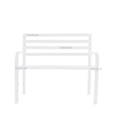 Boho Metal 2 Seater Garden Bench for Outdoor Park - (White)