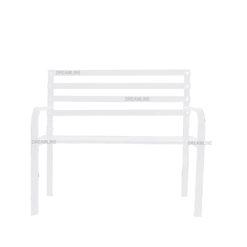 Boho Metal 2 Seater Garden Bench for Outdoor Park - (White)