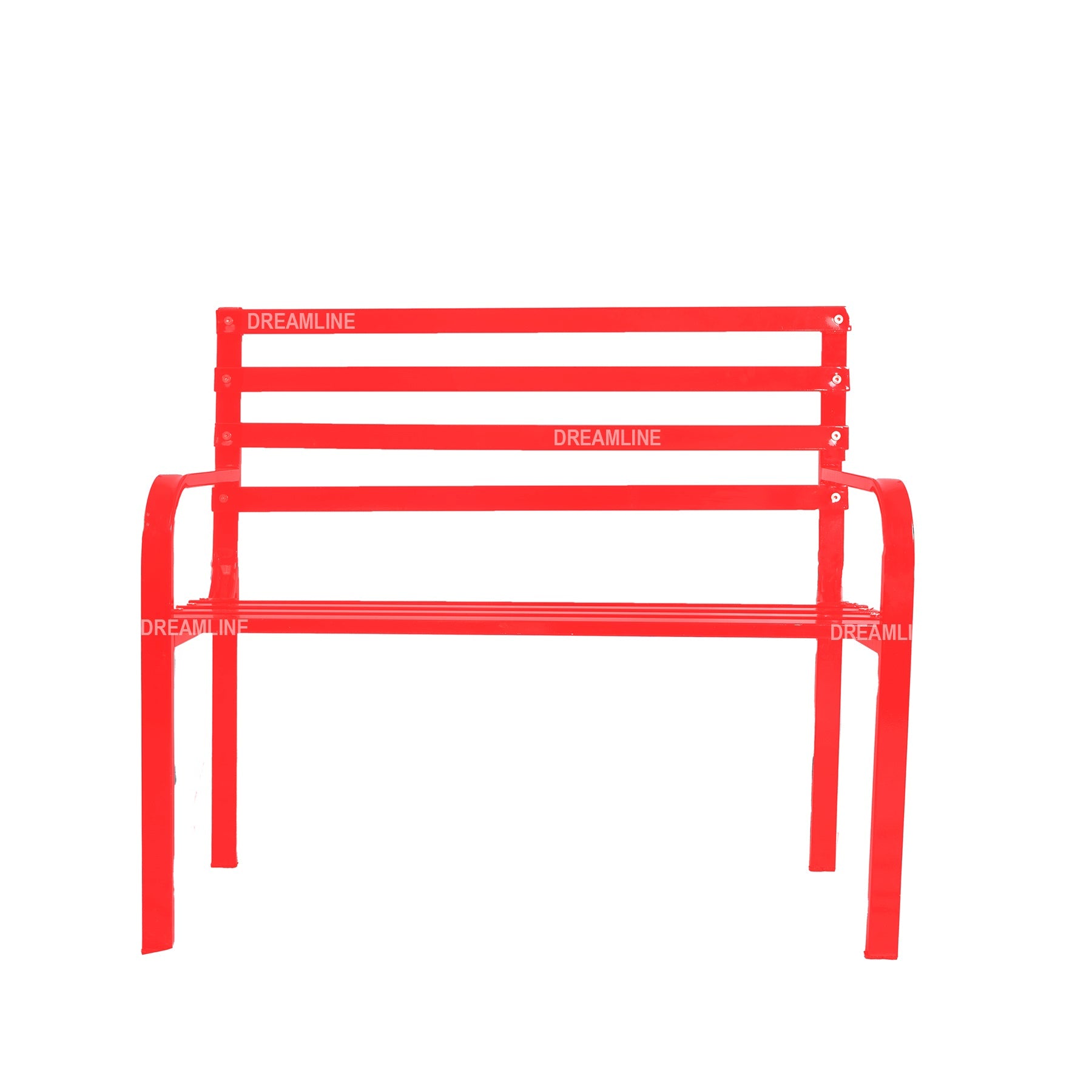 Nester Metal 2 Seater Garden Bench for Outdoor Park - (Red)