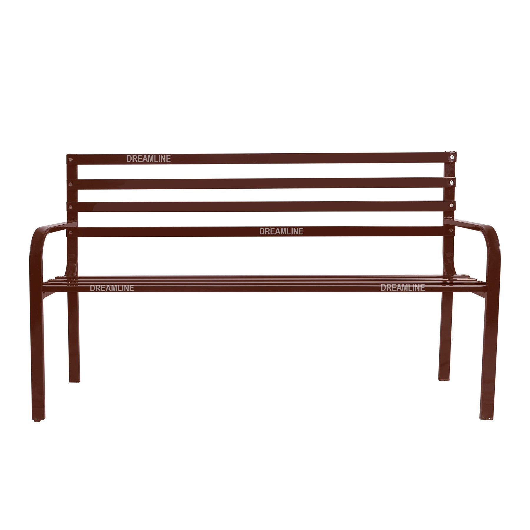 Bean Metal 3 Seater Garden Bench for Outdoor Park - (Brown)