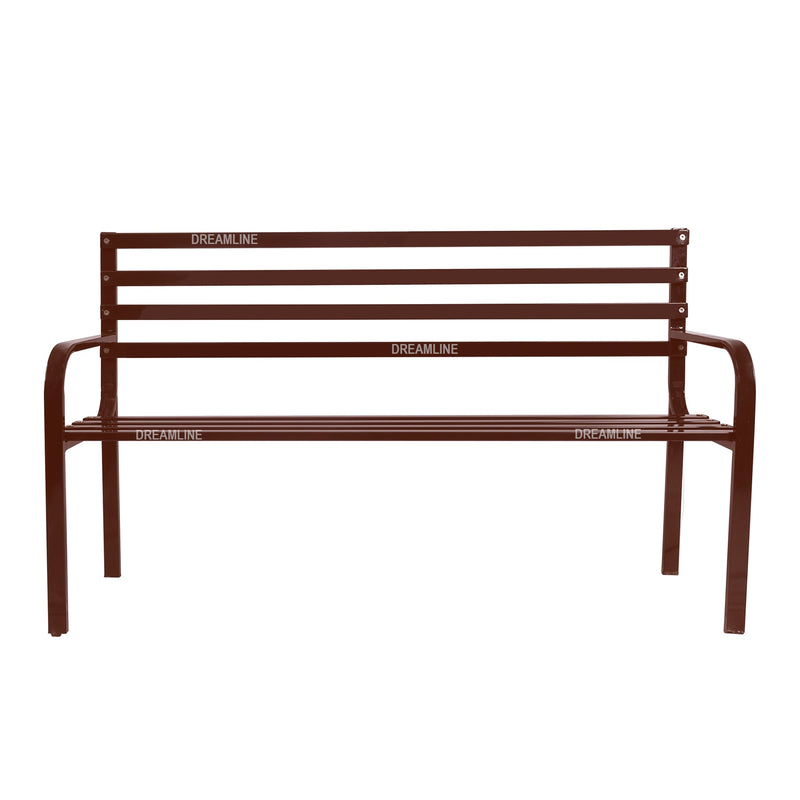 Bean Metal 3 Seater Garden Bench for Outdoor Park - (Brown)
