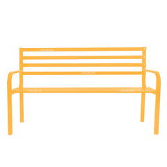 Vice Metal 3 Seater Garden Bench for Outdoor Park - (Yellow)