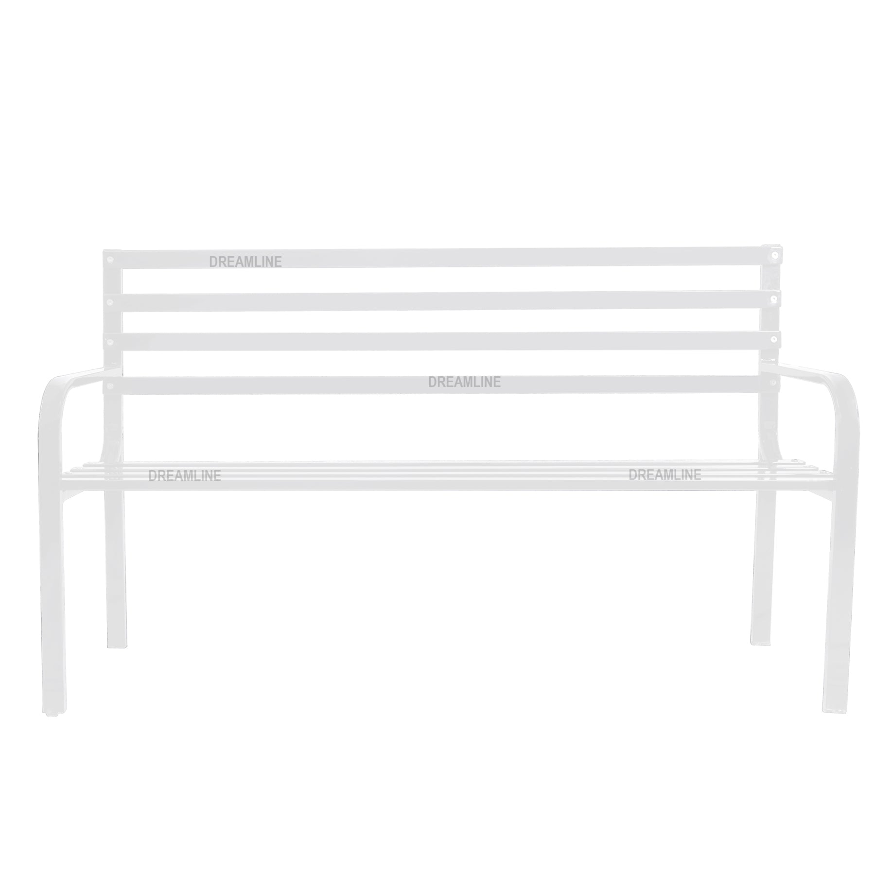 Unity Metal 3 Seater Garden Bench for Outdoor Park - (White)