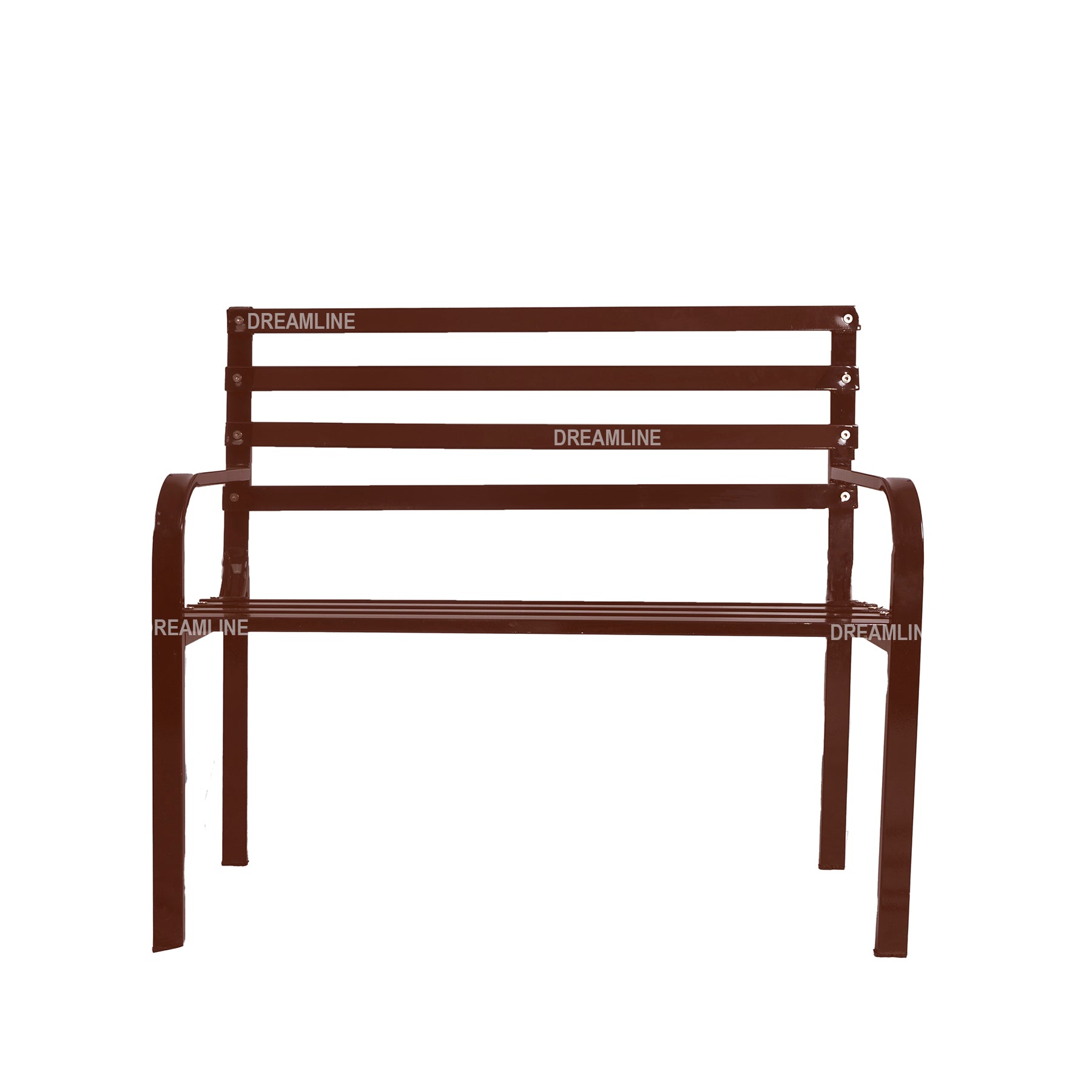 Nuevo Metal 2 Seater Garden Bench Outdoor Park - (Brown)