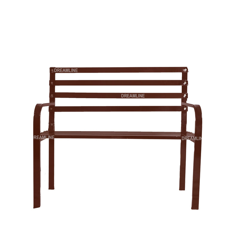 Nuevo Metal 2 Seater Garden Bench Outdoor Park - (Brown)