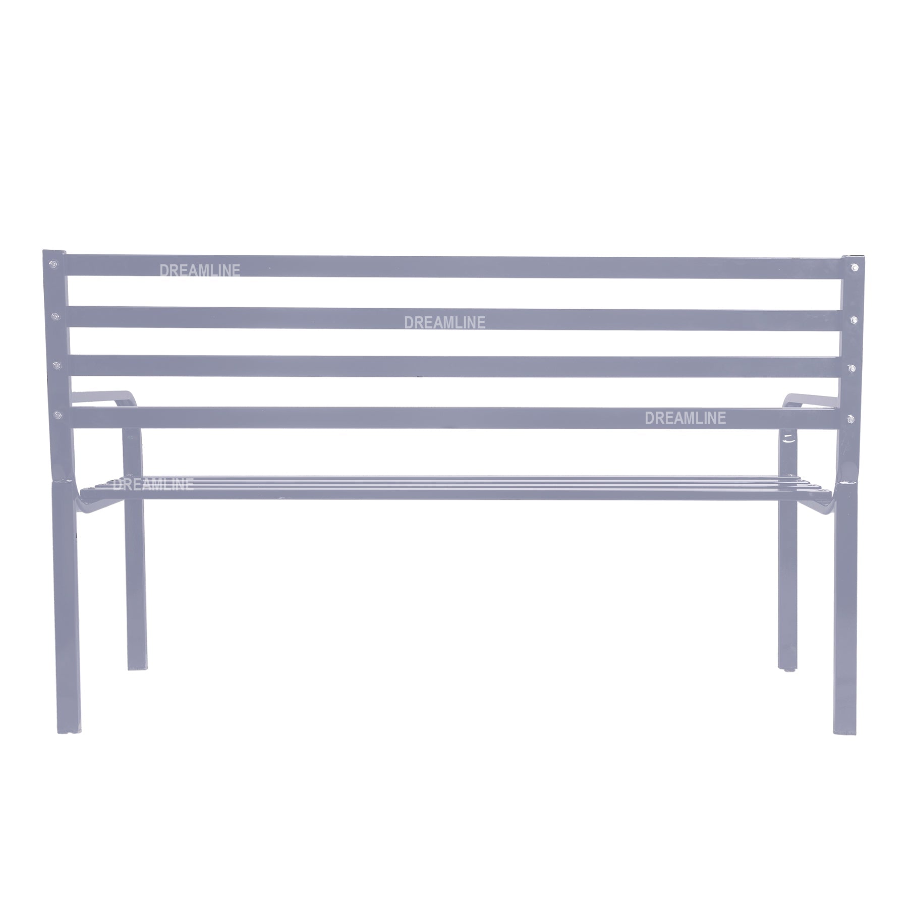 Faith Metal 3 Seater Garden Bench for Outdoor Park - (Grey)