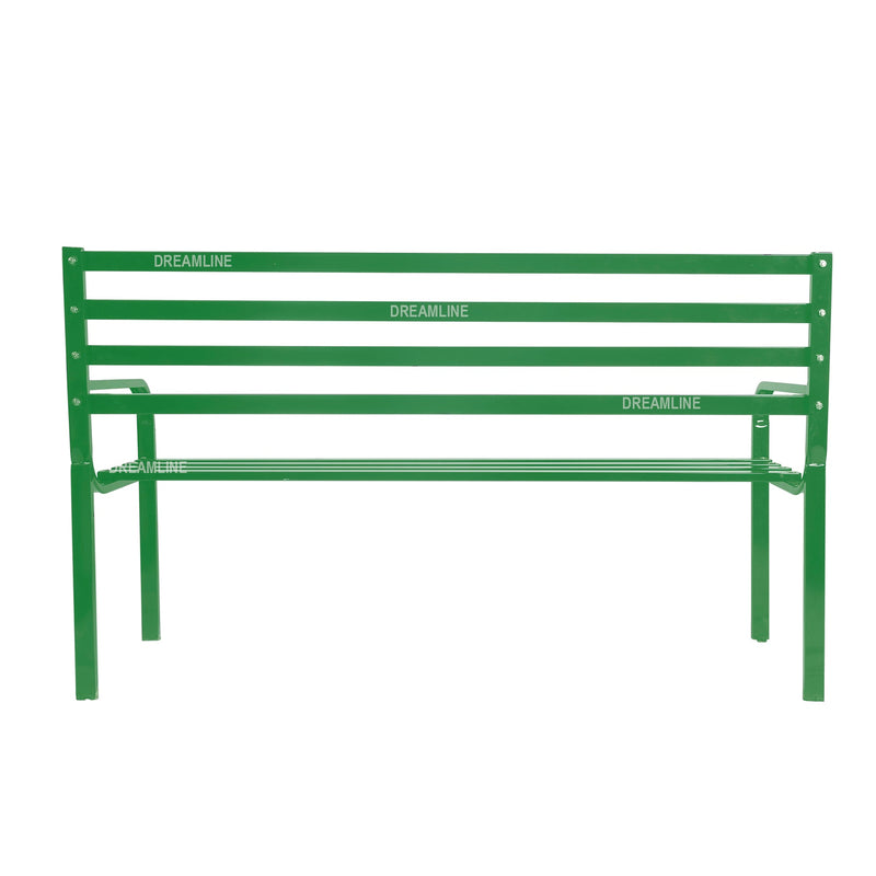 Linen Metal 3 Seater Garden Bench for Outdoor Park - (Green)