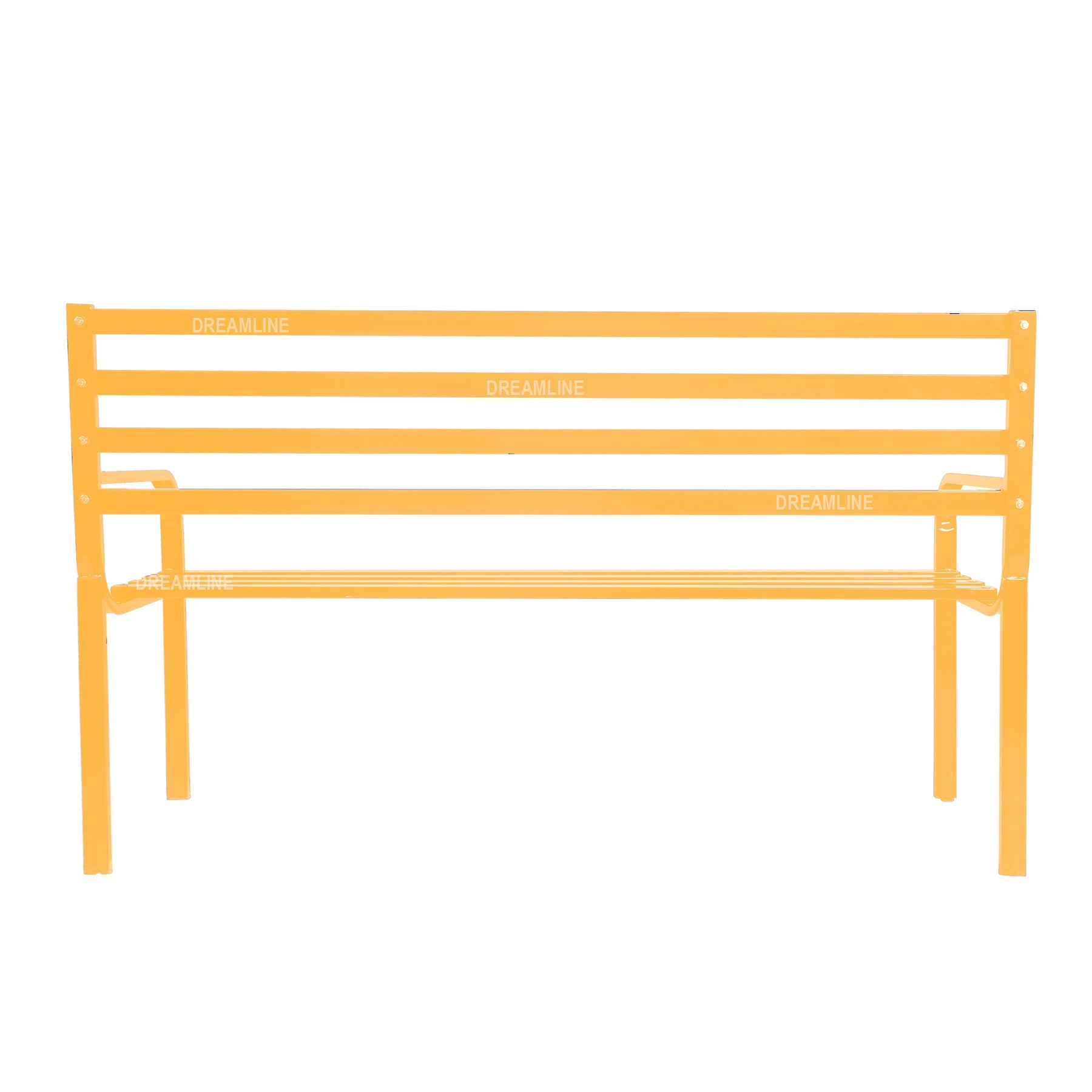 Vice Metal 3 Seater Garden Bench for Outdoor Park - (Yellow)