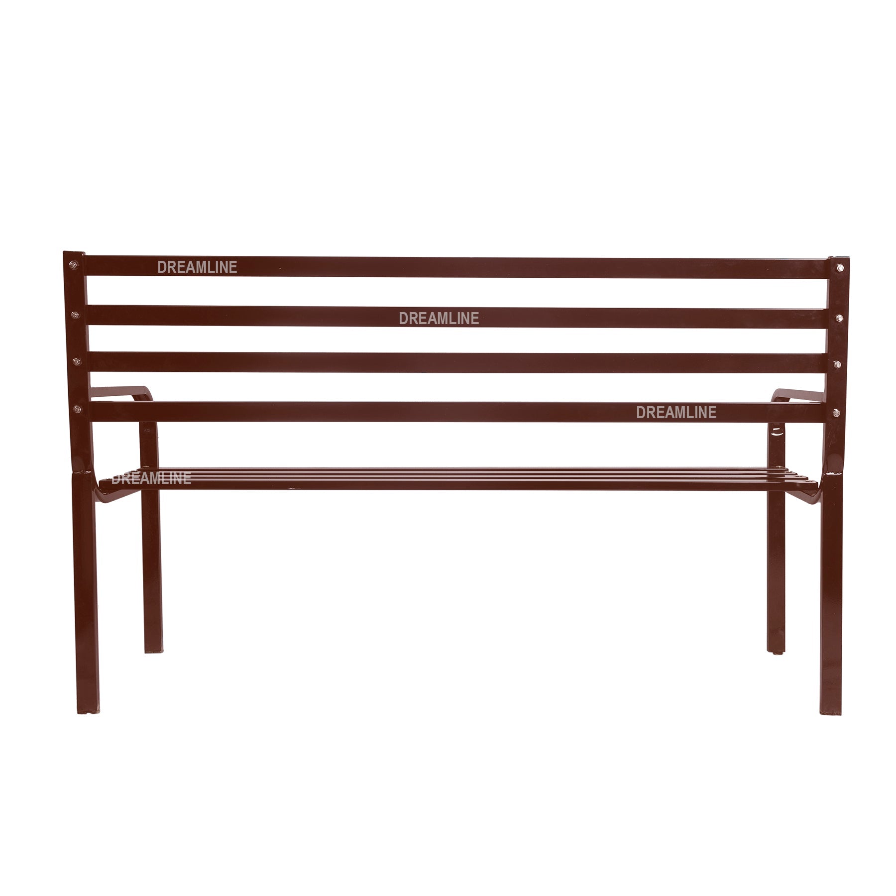 Bean Metal 3 Seater Garden Bench for Outdoor Park - (Brown)